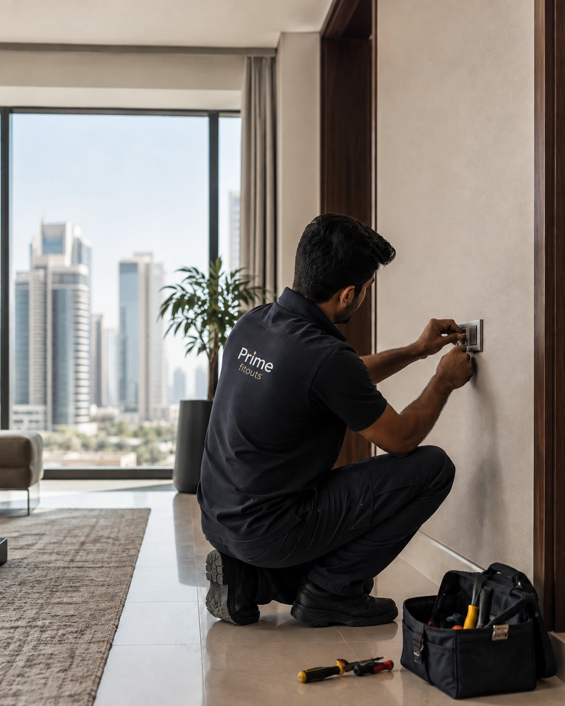 Immaculate modern Dubai apartment with professionally completed handyman work