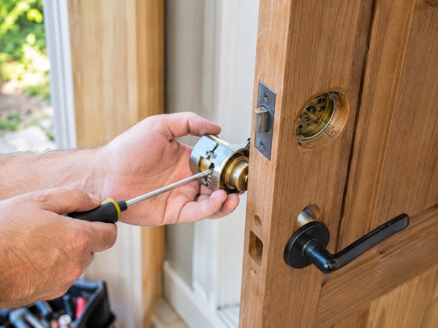 Installing a new door lock mechanism