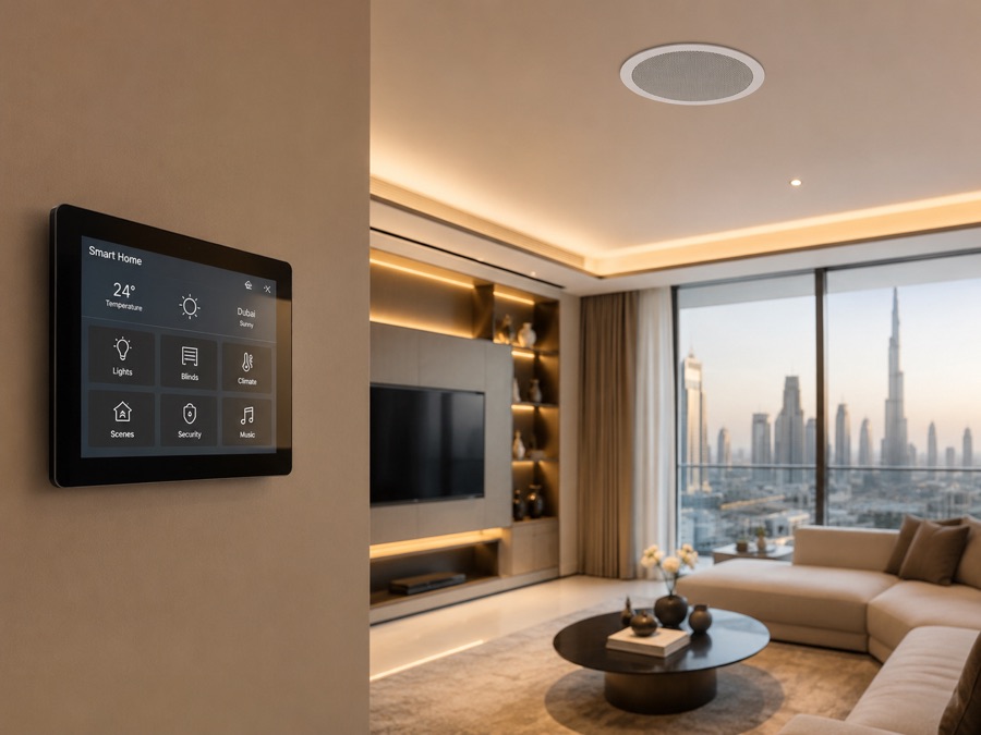 Smart home control panel and automated living room